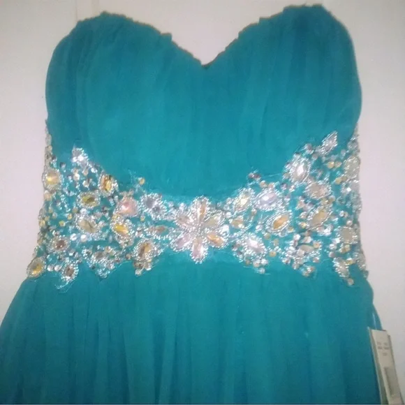 B Smart Teal Prom Dress - Picture 2 of 5